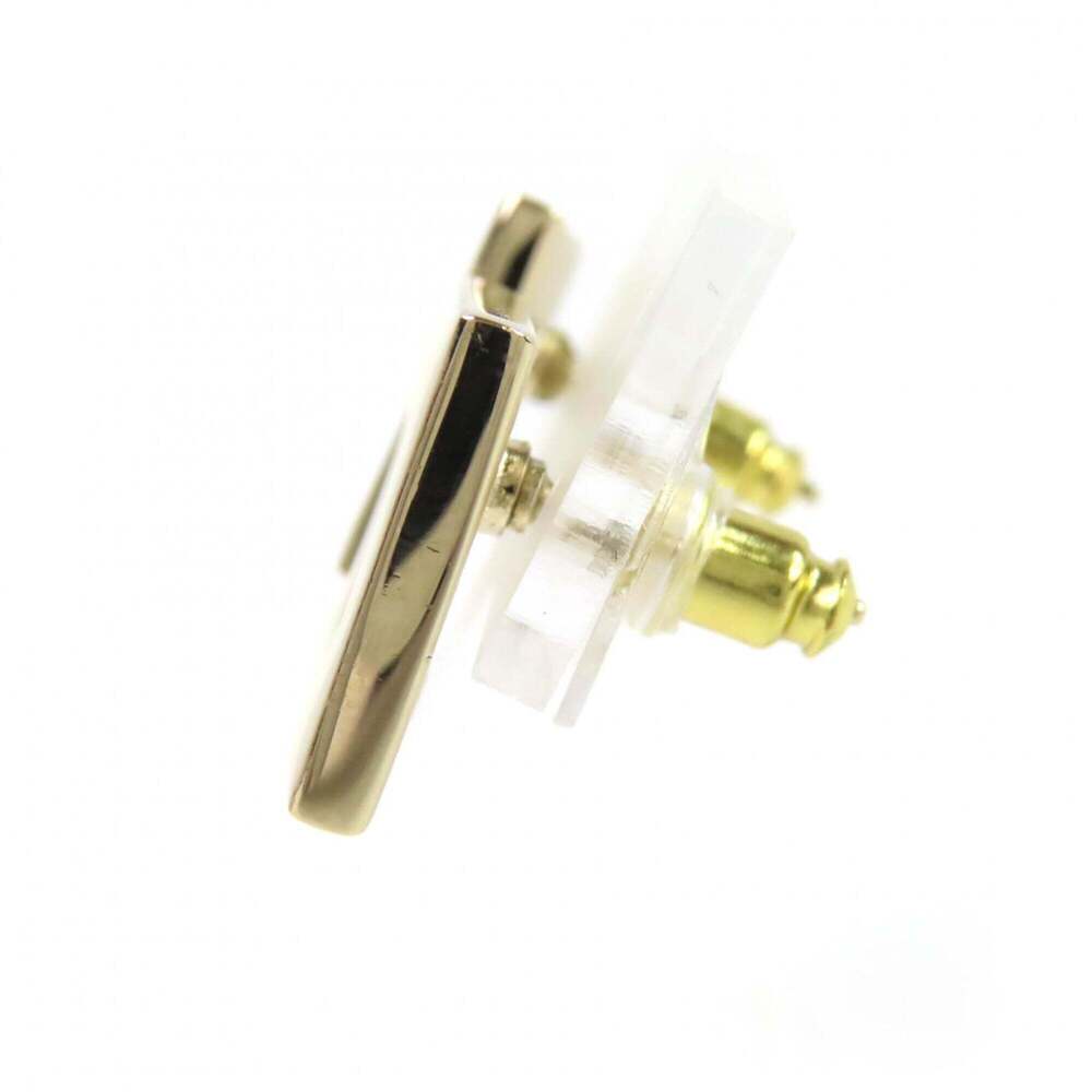 CHANEL Authentic White Logo Earrings - Picture 3 of 6